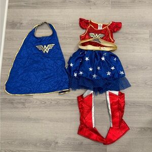 Wonder Woman Kids Costume - Red, Blue, and Gold , size medium 4-5
